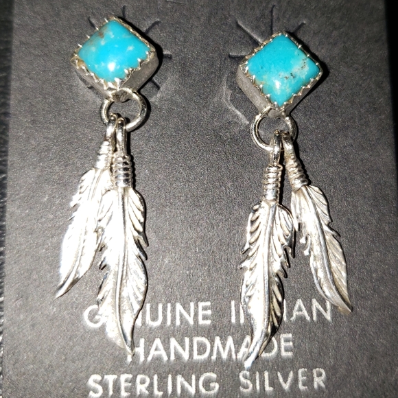 Jewelry - Real authentic Native American turquoise earrings Jewelry - Real authentic Native American turquoise earrings